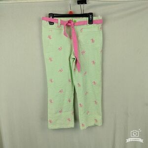 LILLY PULITZER SIZE 12 GIRLS GREEN WHITE SEER SUC